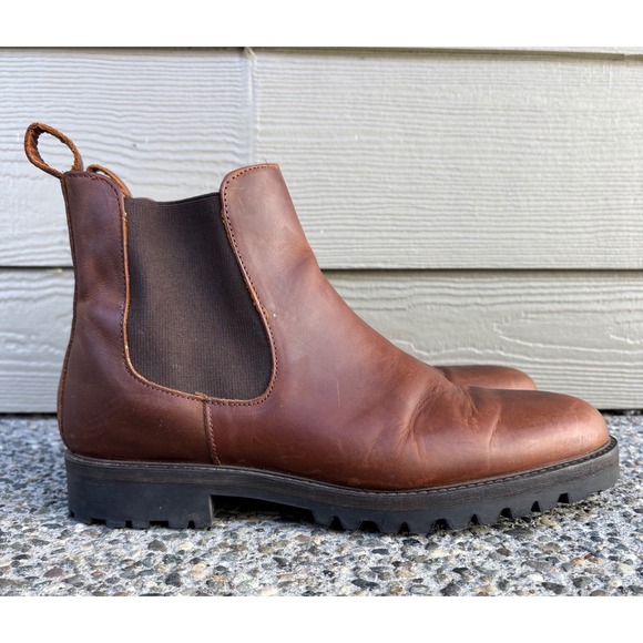 Patina Portland Men's US Size 9 Brown Leather Footwear Chelsea Boots Pull On
